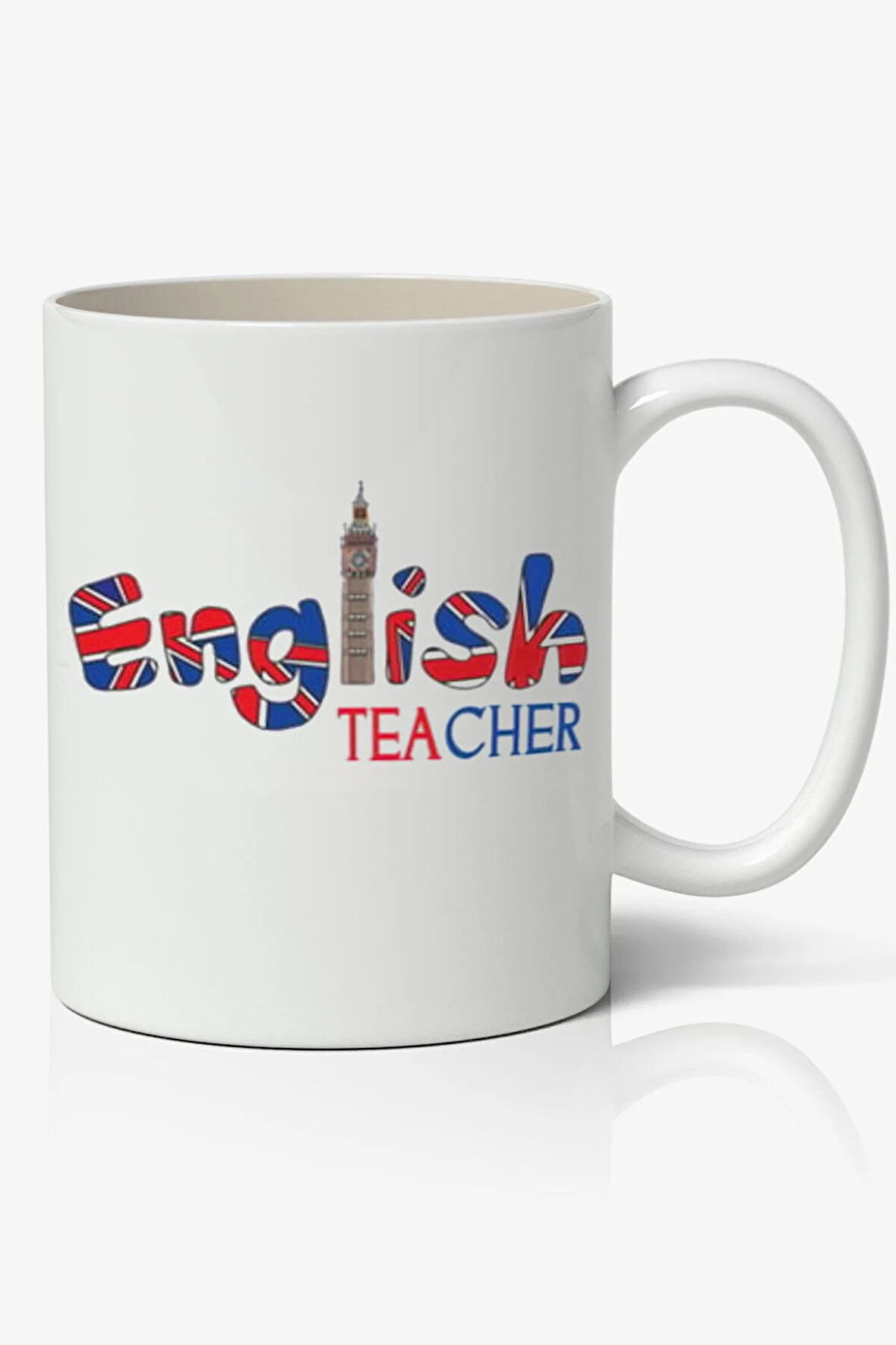Kişiye Özel İngilizce Öğretmeni Öğretmenler Günü Temalı Beyaz Kupa Bardak Öğretmene Hediye