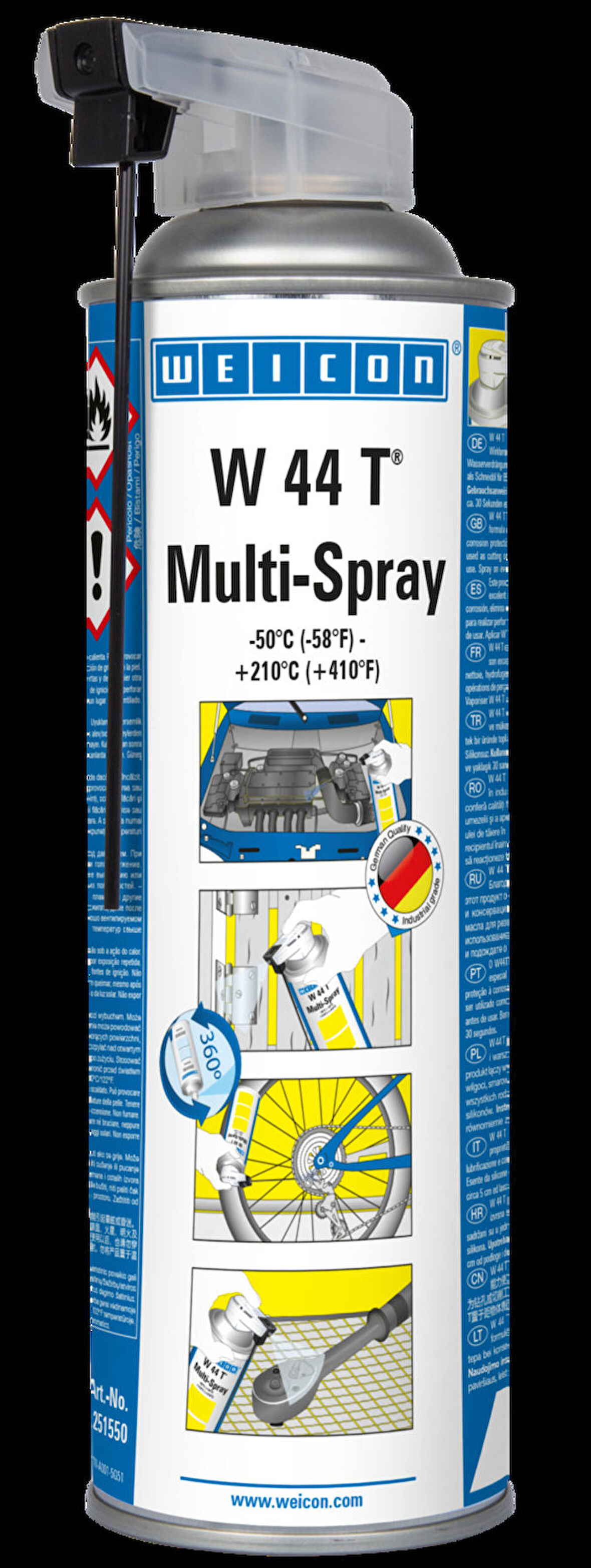 WEICON W 44 T® Multi Çift Başlıklı Pas Sökücü Sprey Yağ 500 ml