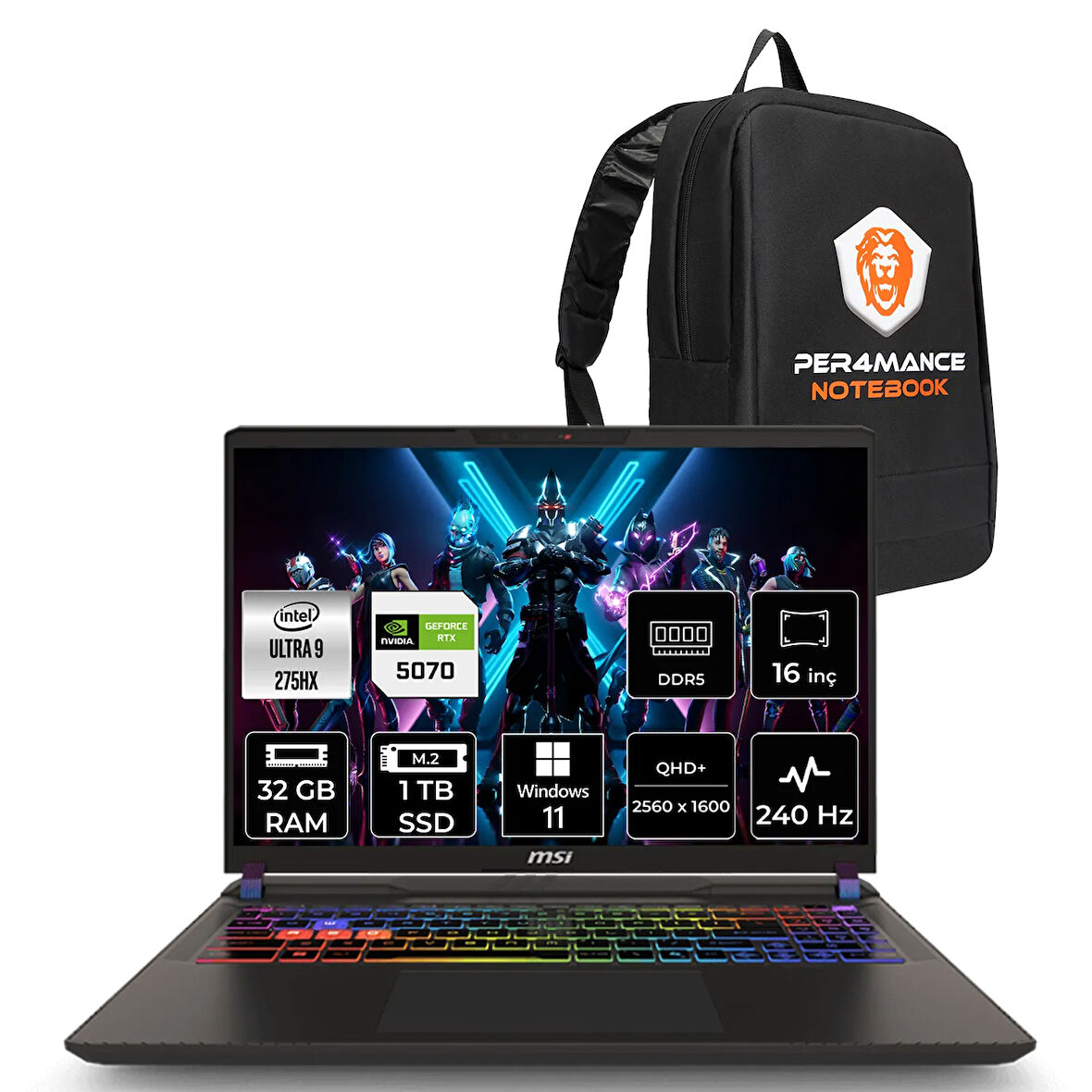 MSI Vector 16 HX AI Ultra 9 275HX 32GB 1TB SSD RTX5070/8GB 115W 16" QHD+ 240Hz W11P Gaming