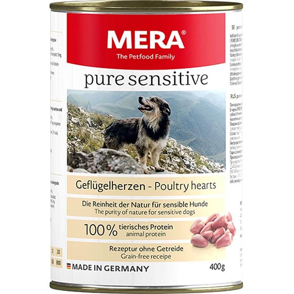 Mera Pure Sensitive Kümes Hayvanlı ve Yürekli Köpek Konservesi  400 g