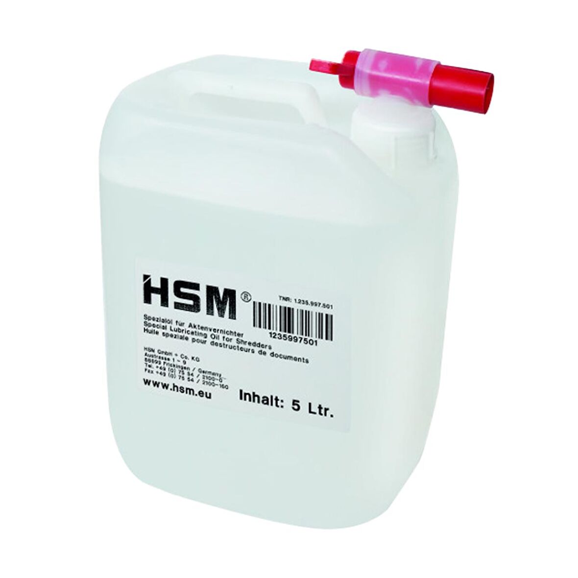 HSM Oil 5 lt Evrak imha Makinesi Bakım Yağı / Bakım solüsyonu 