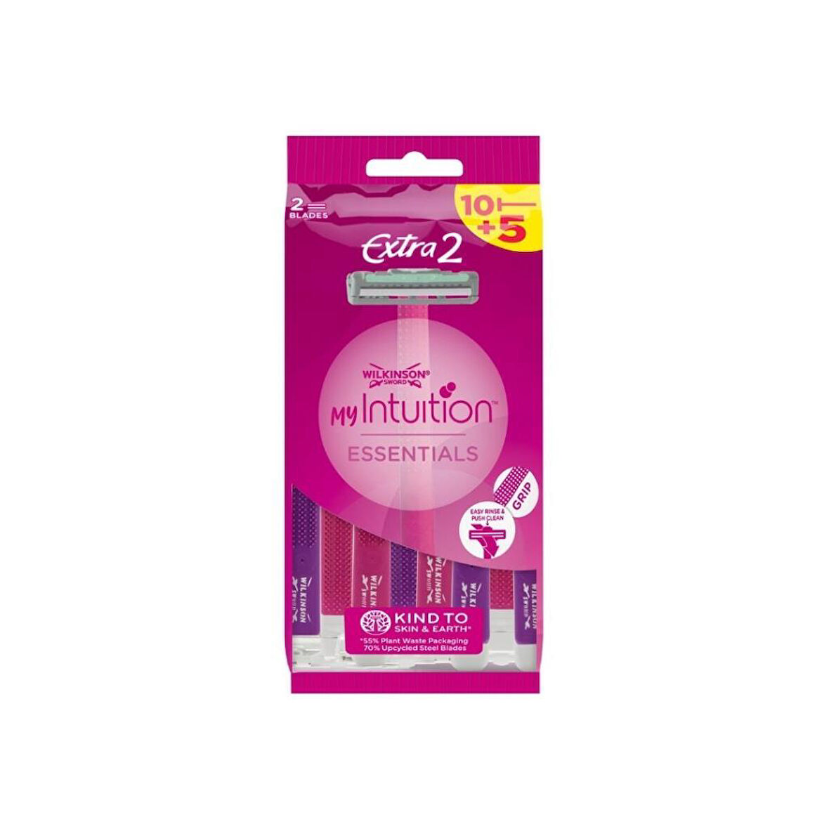 Wilkinson Sword Intuition Essentials Extra 2 Kadın Çift Bıçaklı Tıraş Bıçağı - 10+5 Paket