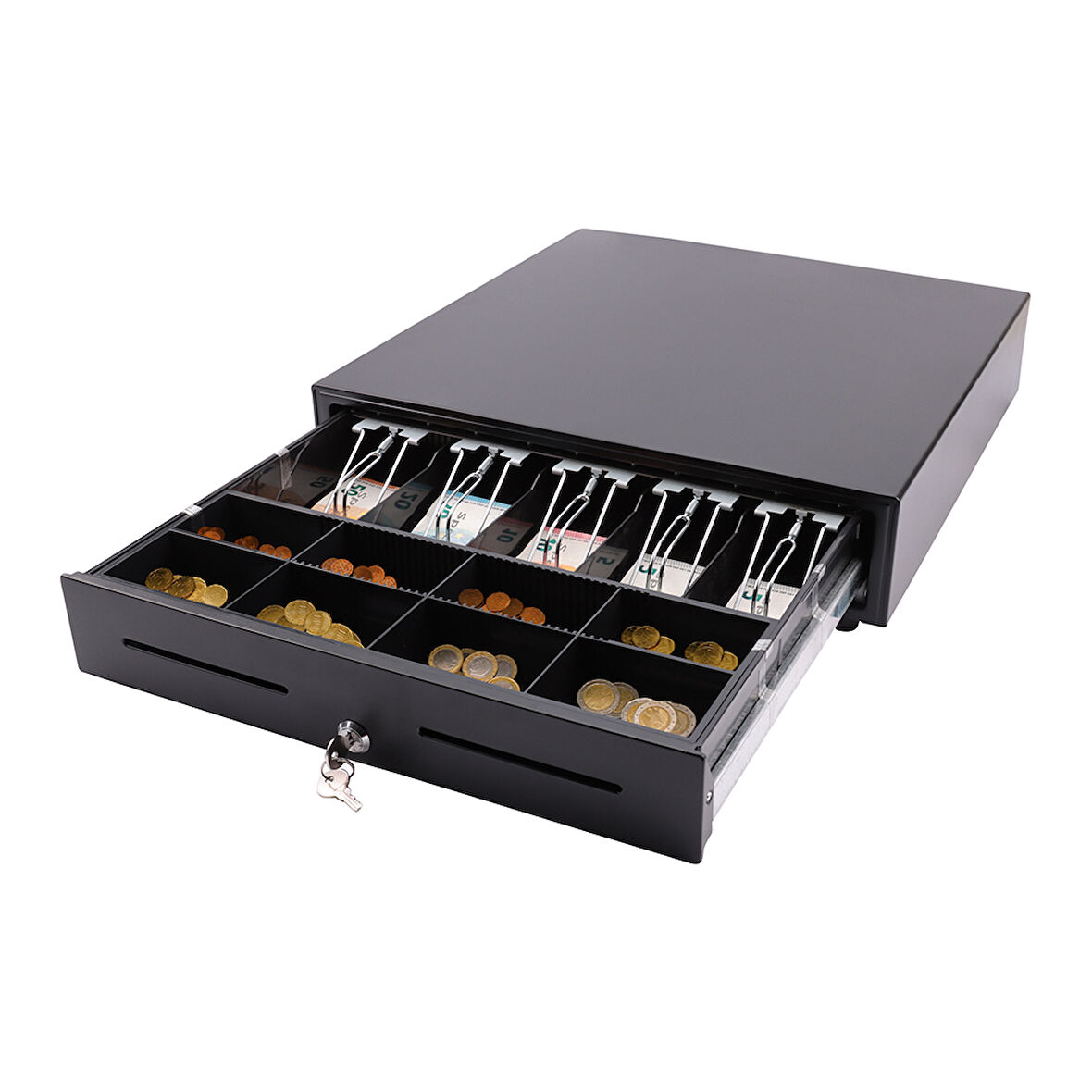 Olympia XLD 460A Geniş Tip Metal Para Çekmecesi (8 Bozuk Para, 4 Kağıt Para Bölmeli)