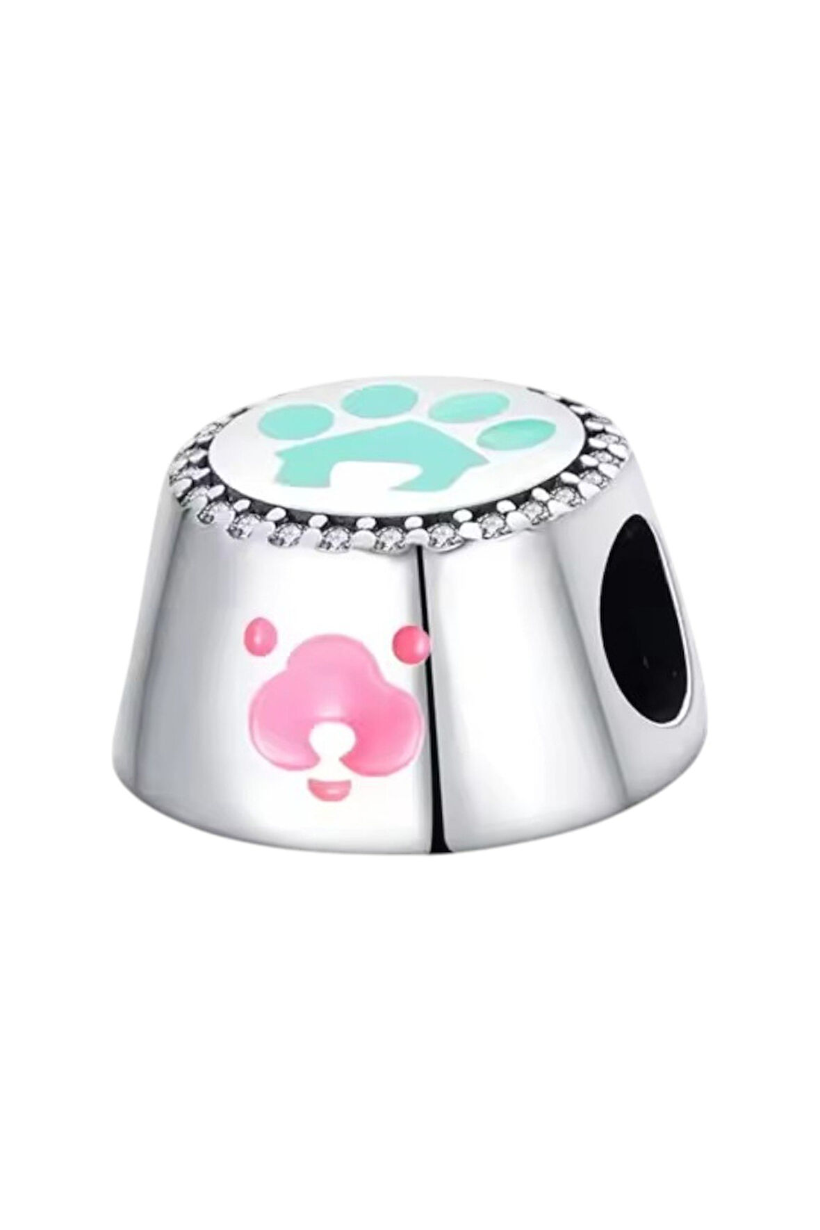 Patili Köpek Mama Kabı Charm | 925 Ayar Gümüş