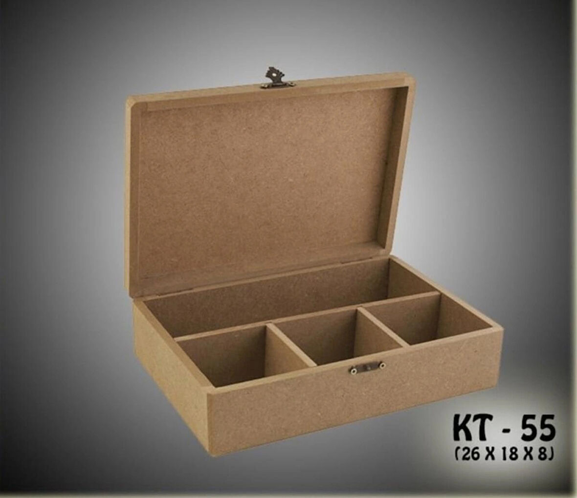 Ham Ahşap-boyanabilir-4 Bölmeli-klipsli-takı-makyaj-aksesuar-dekoratif Çok Amaçlı Organizer Kutu