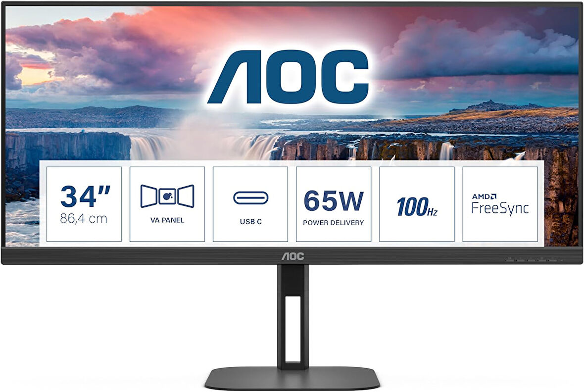 AOC 34" U34V5C 1ms 100Hz WQHD HDMI DP Monitör(Ölü Pixel)