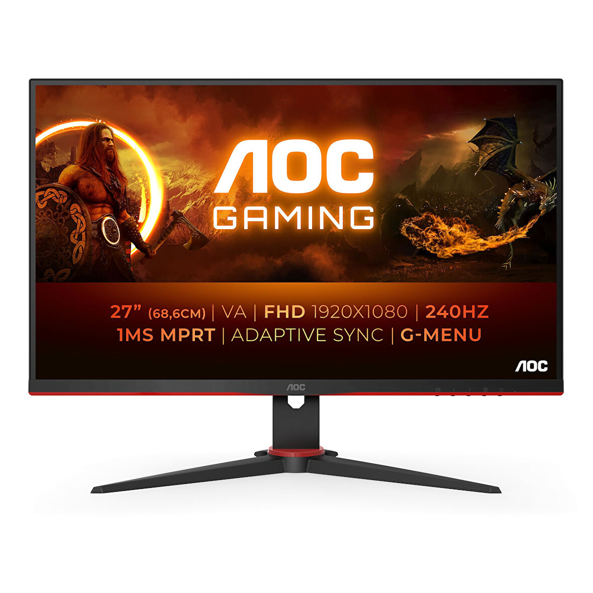 AOC 27" 27G2ZNE/BK 1 ms Full HD 240 Hz Oyuncu Monitörü