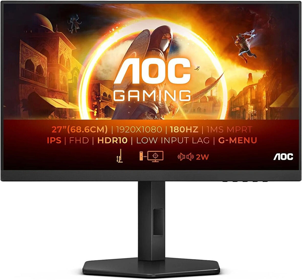 OUTLET AOC 27" 27G4X 180Hz 0.5ms Adaptive Sync Pivot IPS Gaming Monitör