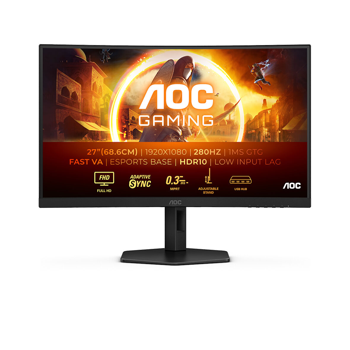 AOC 27" C27G4ZXU 280Hz 1Ms Adaptive Sync Curved Gaming Monitör