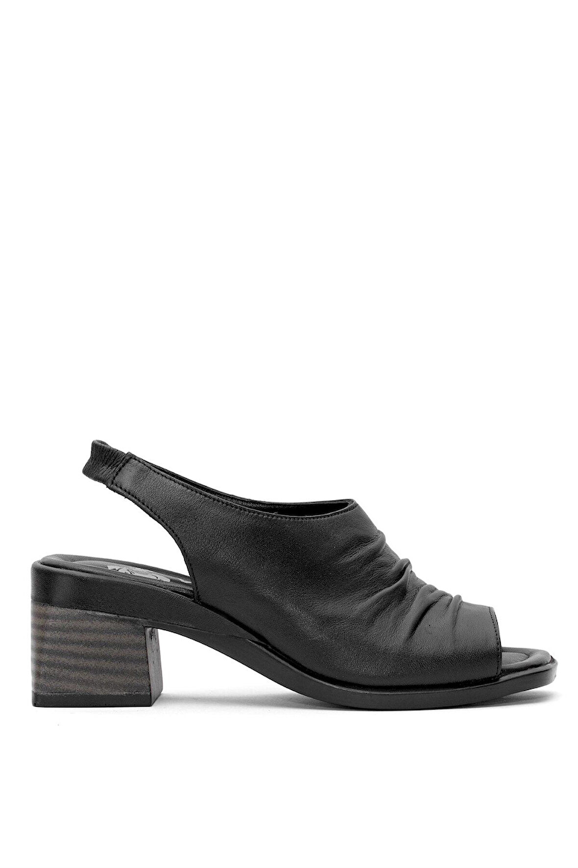 Venüs 2311513 Kadın Hakiki Deri Büzgülü Kalın Topuk Comfort Sandalet