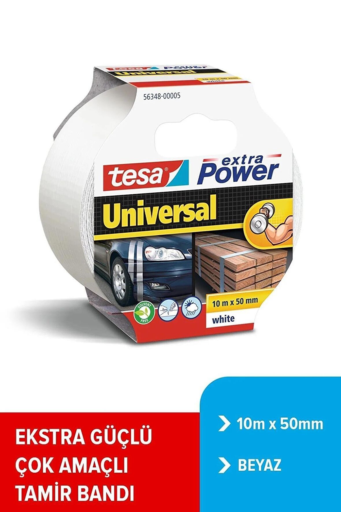 Duct Tamir Bandı, Extra Power Universal, Beyaz, 10m x 50mm