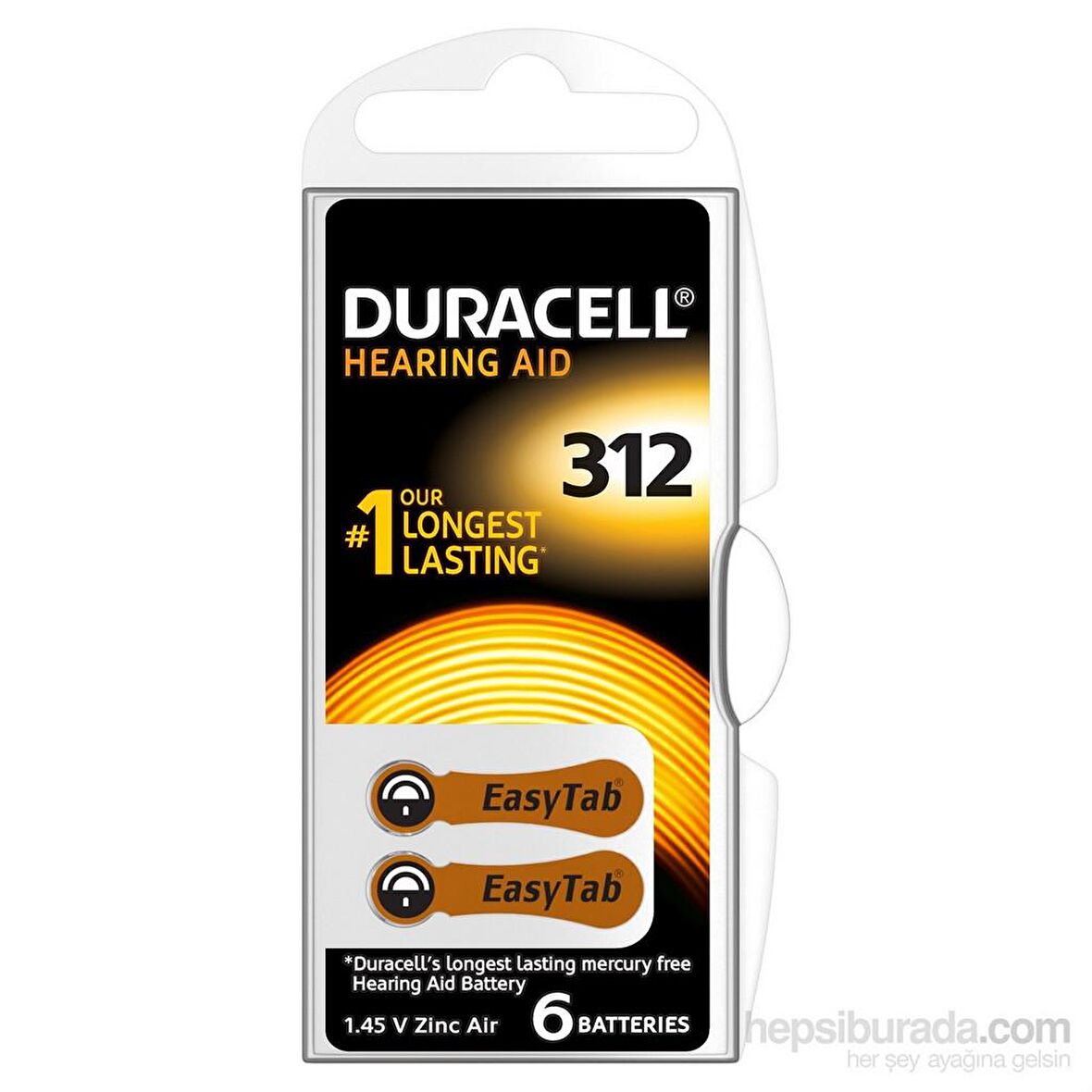 Duracell Activair 312 Kulaklık Pili 6 lı Paket