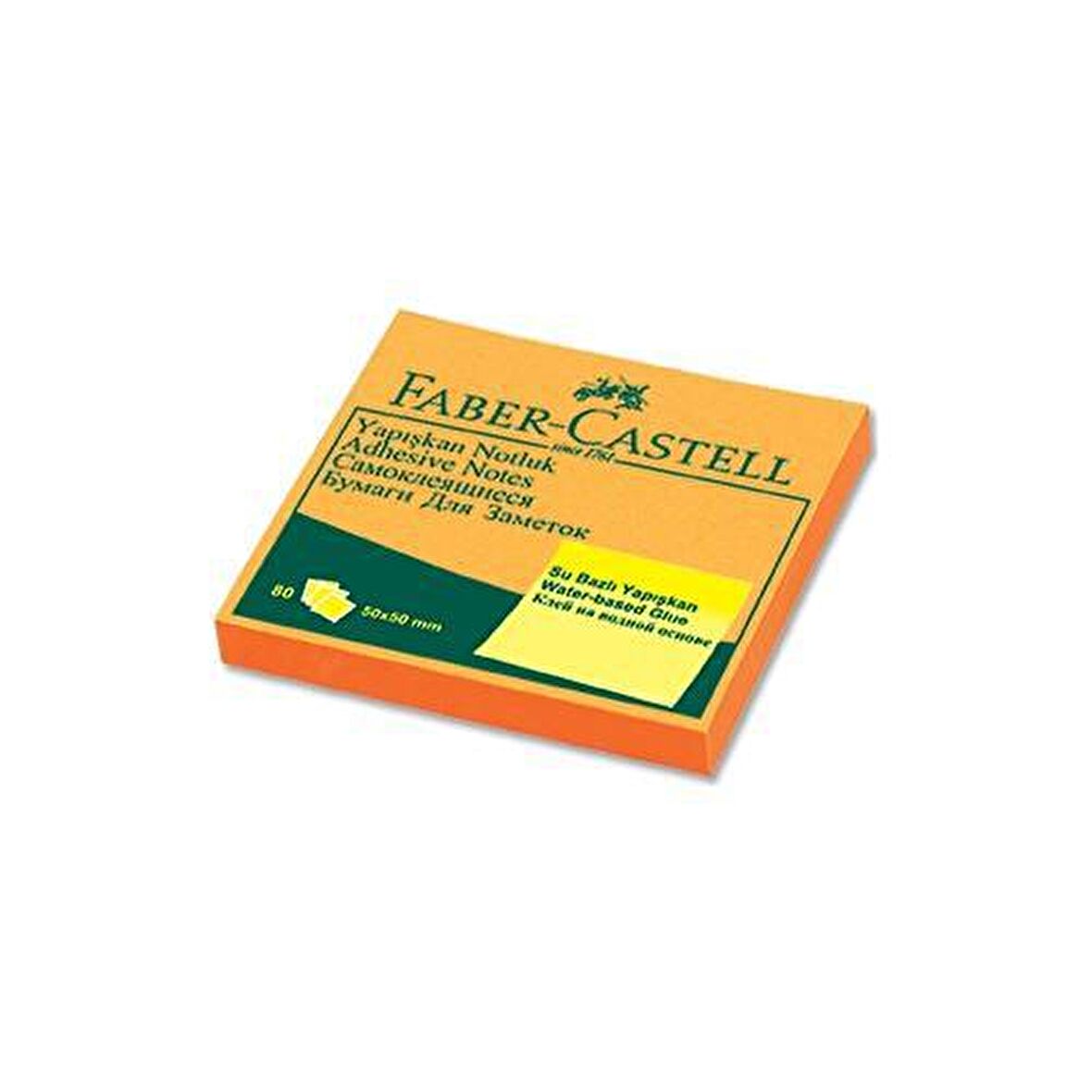 Faber-Castell Yapışkan Notluk 50x50mm. Fosforlu Turuncu