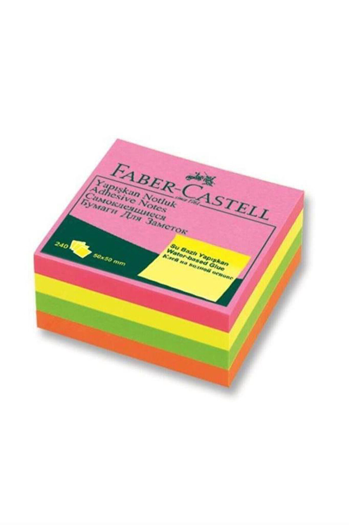 Faber Castell Not Kağıdı 50*50 Yapışkanlı Mini Küp Fosforlu 565839