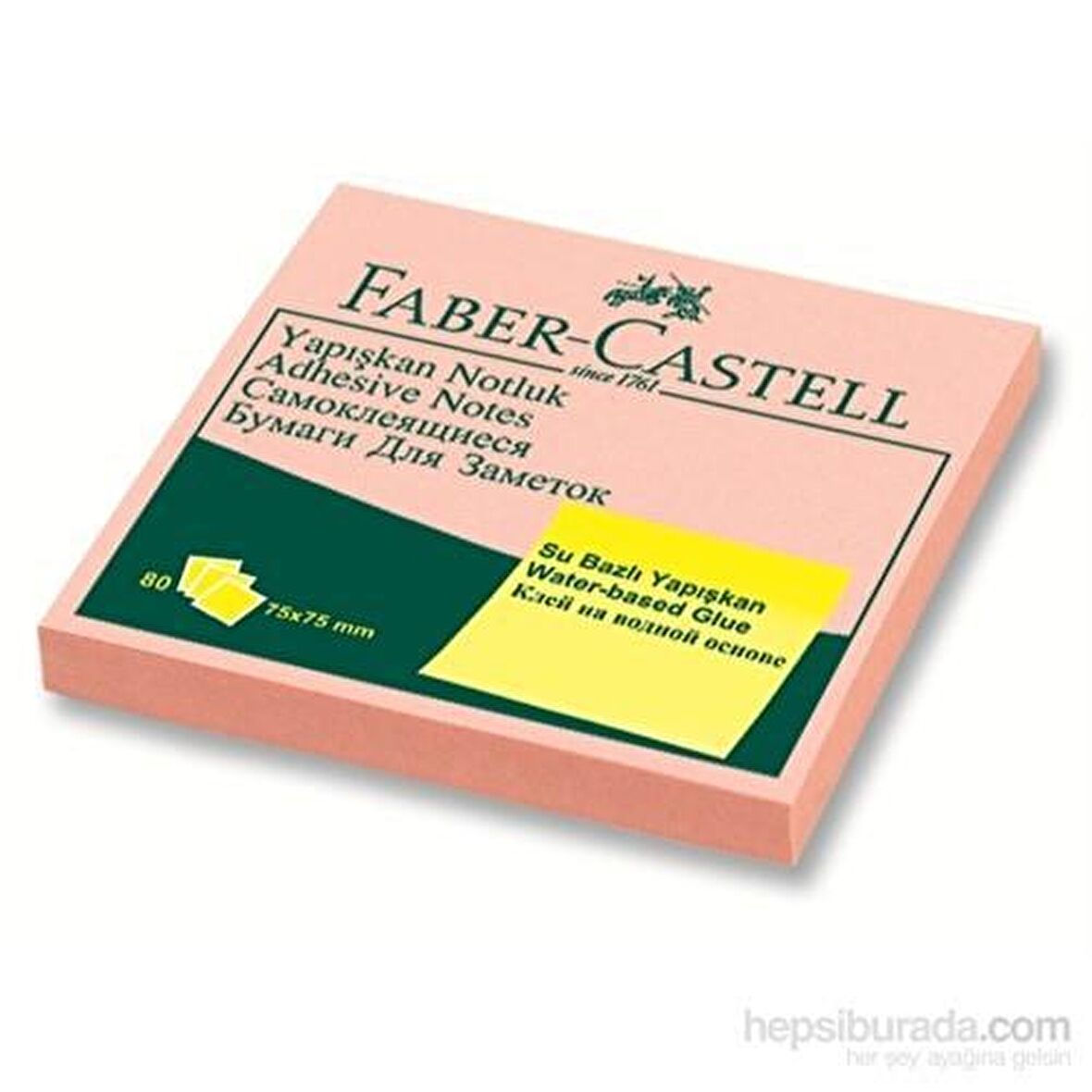 Faber-Castell Yapışkan Notluk Harmony 75x75mm Pembe