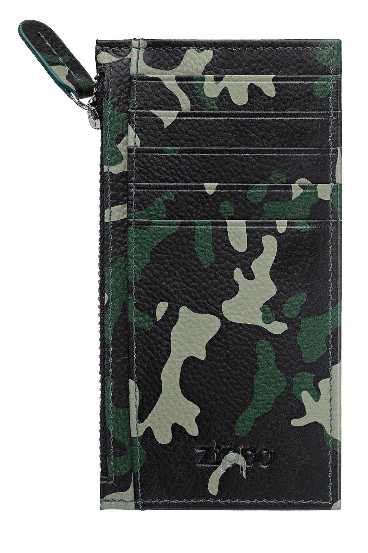 Zippo Card Holder with Zipper Camo Green