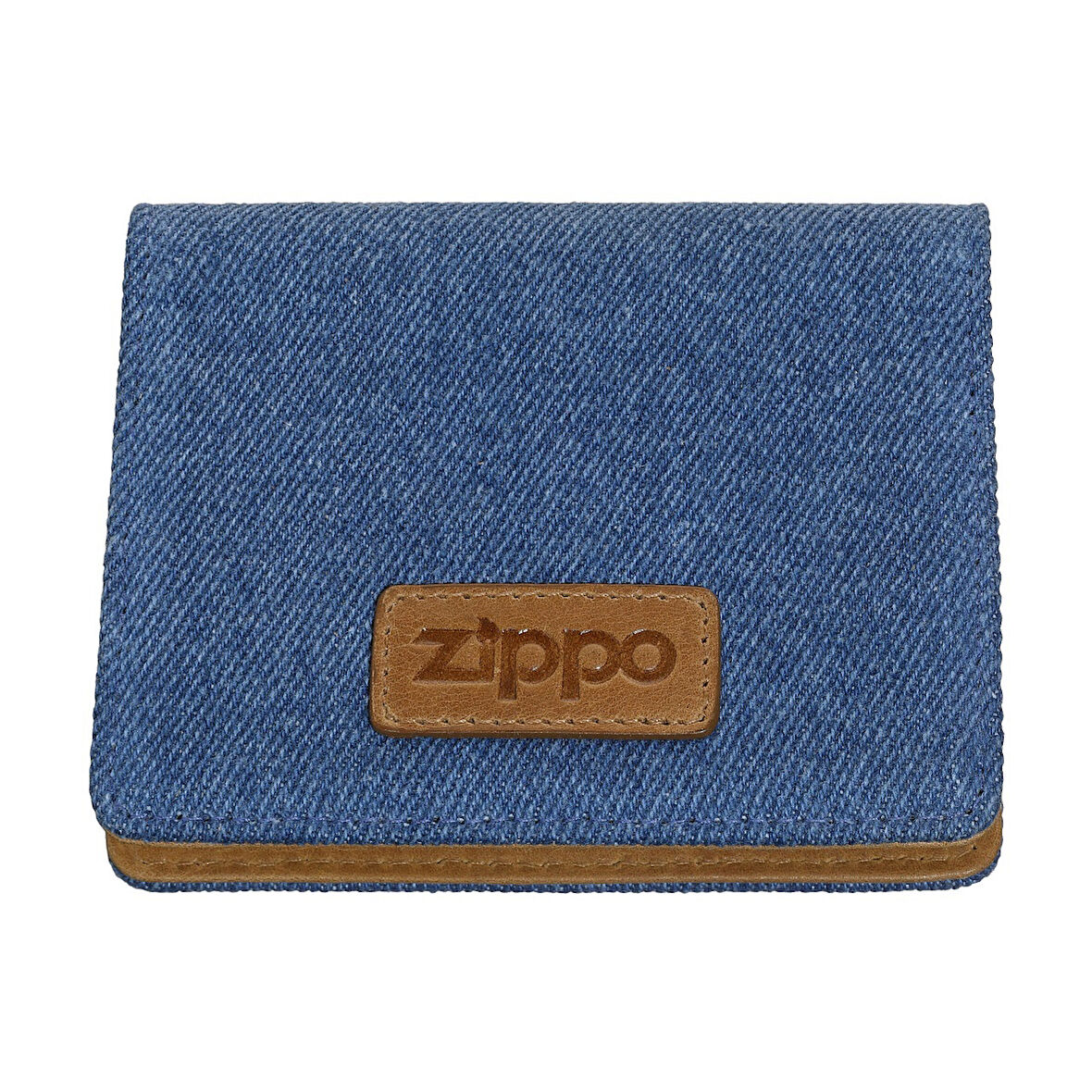 Zippo Card Case Denim Blue Tan