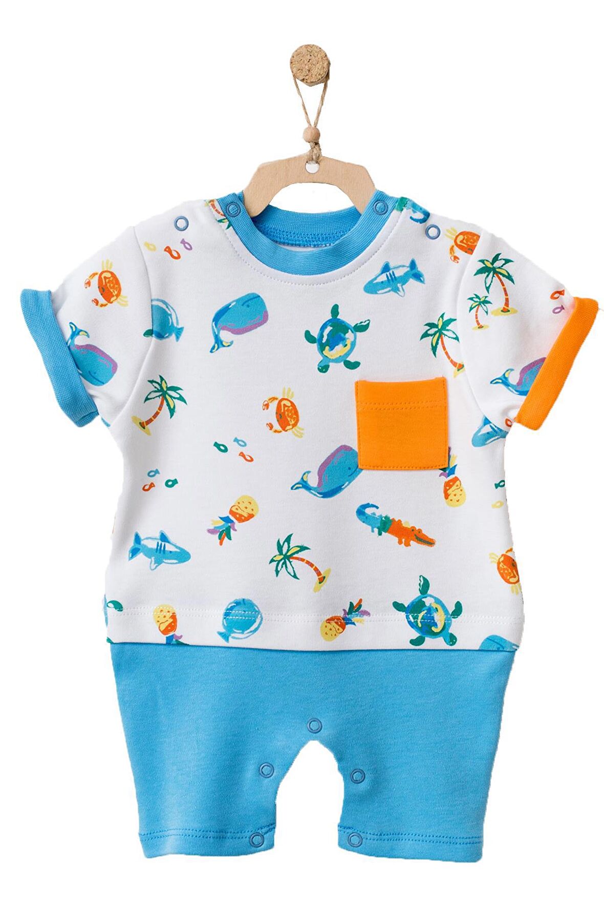 Andywawa Erkek Bebek Doğa Temalı  Renkli Tulum AC21863R
