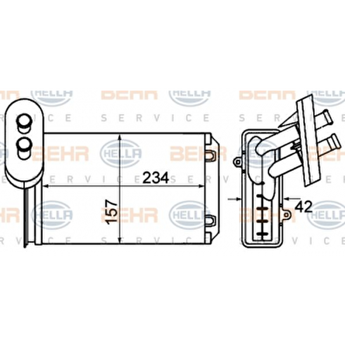 KALORIFER RADYATORU CADDY POLO A3 AROSA BEETLE CORDOBA GOLF IBIZA JETTA AEE 95-02 A3 97-00 - BEHR 8FH351001-611