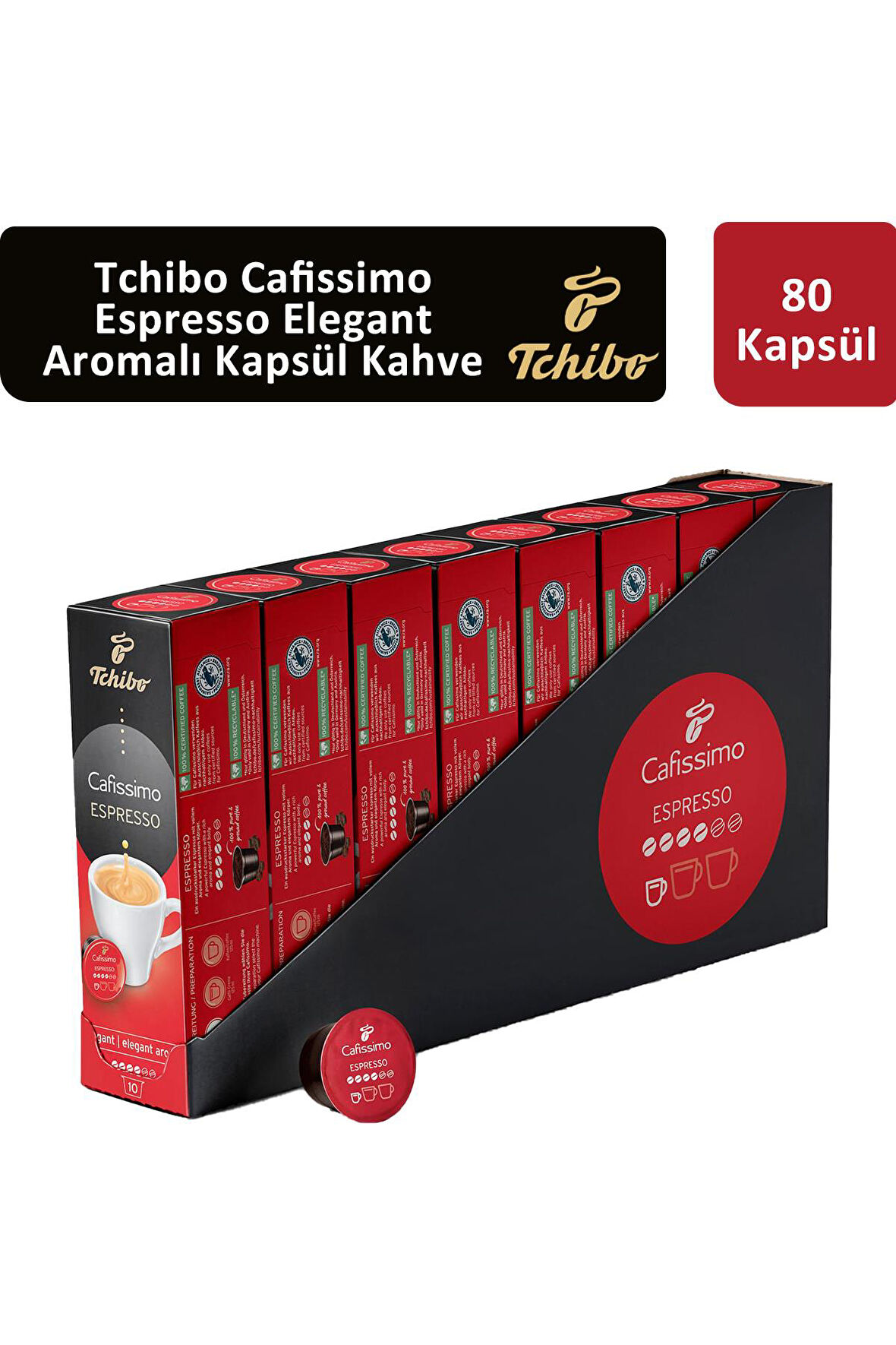 Tchibo Cafissimo Espresso Elegant Aroma Kapsül Kahve x 8 Adet