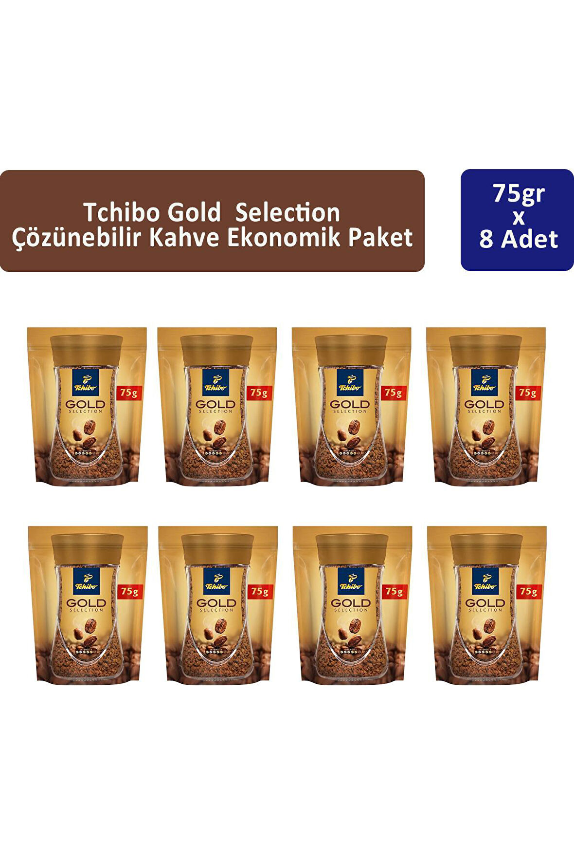 Tchibo Gold Çözünebilir Kahve Ekonomik Paket 75 gr x 8 Adet