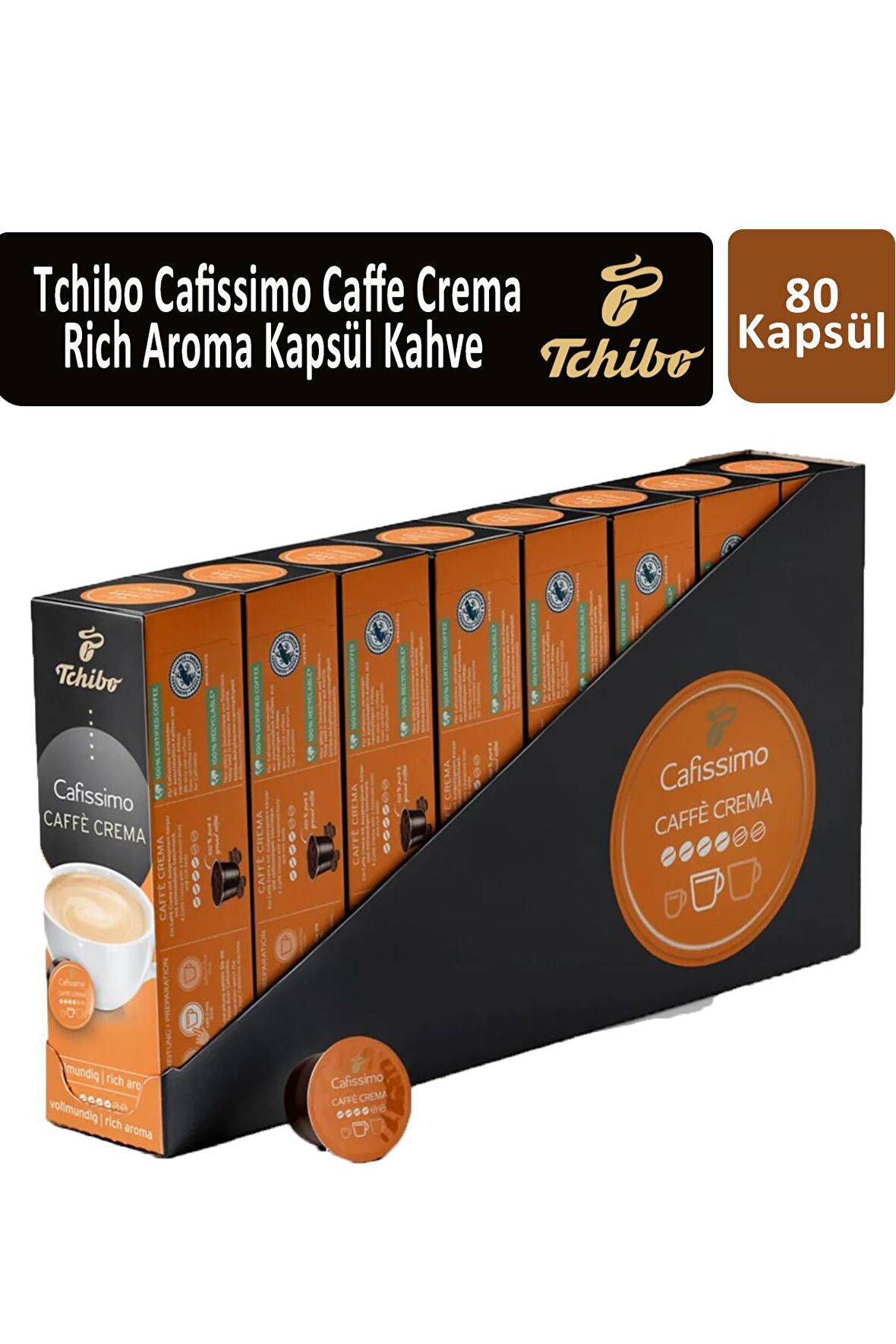 Tchibo Cafissimo Caffe Crema Rich Aroma Kapsül Kahve x 8 Adet