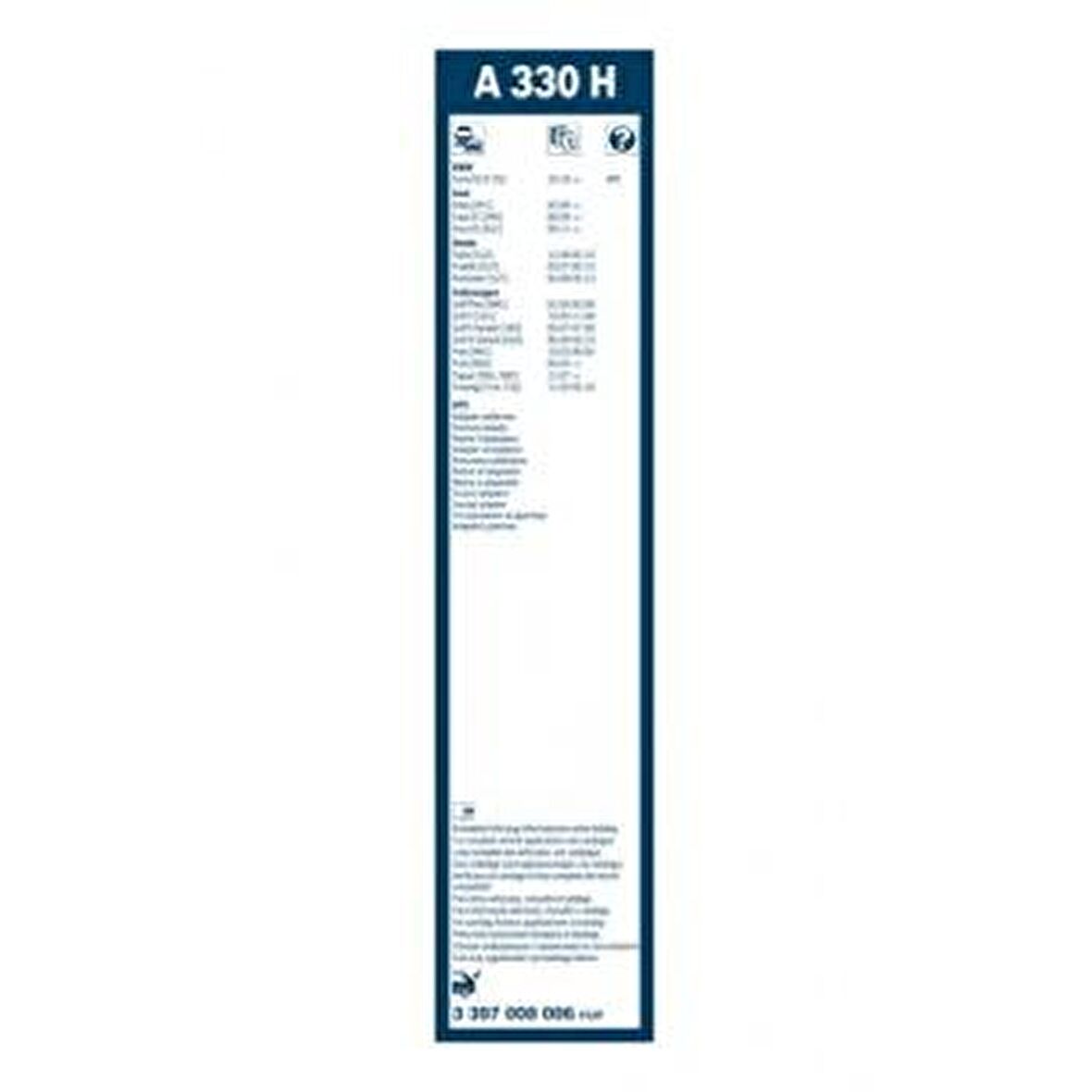 SILECEK SUPURGESI ARKA 330mm AEROTWIN MUZ TIPI ARKA POLO 1.4 - BOSCH 3397008006