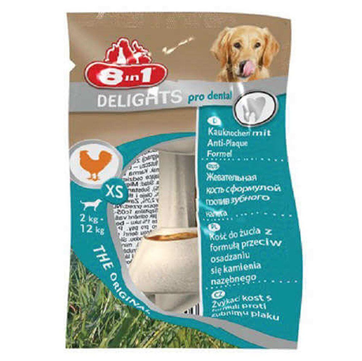 8 in1 Delights Dental Bones Köpek Ağız Bakım Burgu Kemiği Xs 12 Gr