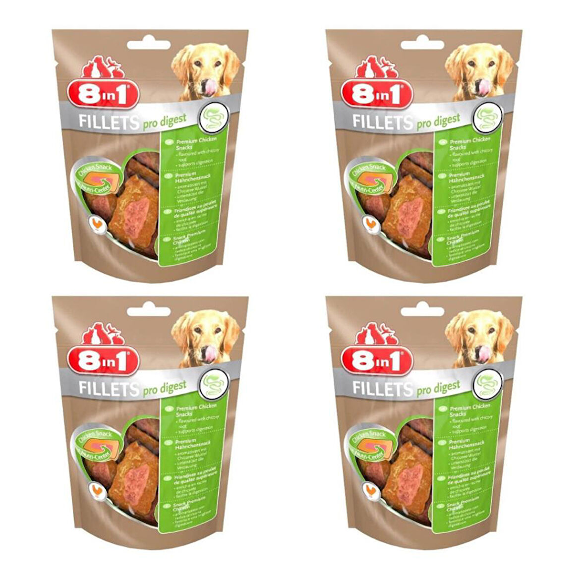 8 in1 Fillets Pro Digest 80 gr Köpek Ödül Maması X 4 ADET