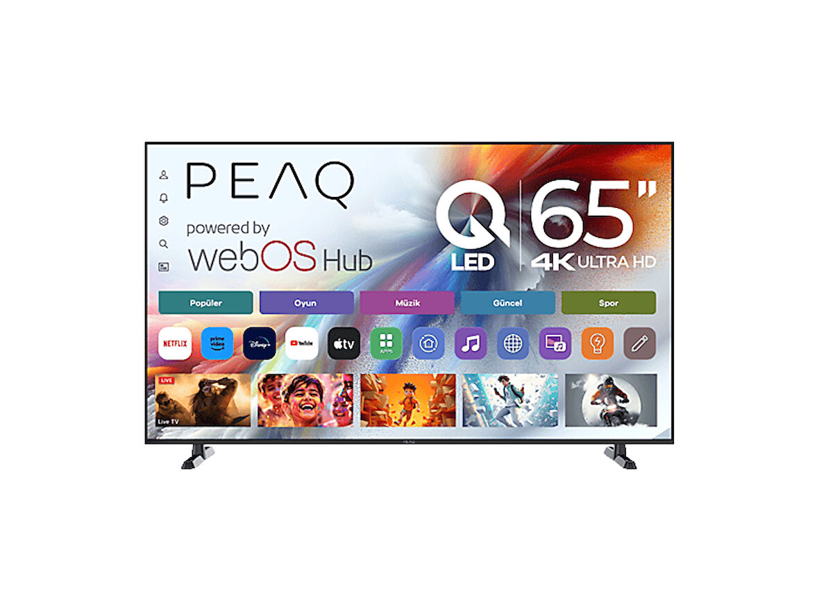 PEAQ 65Q90 PTV65WQU-3025A 65 inç 164 Ekran Dahili Uydu Alıcılı WebOS 4K UHD QLED TV