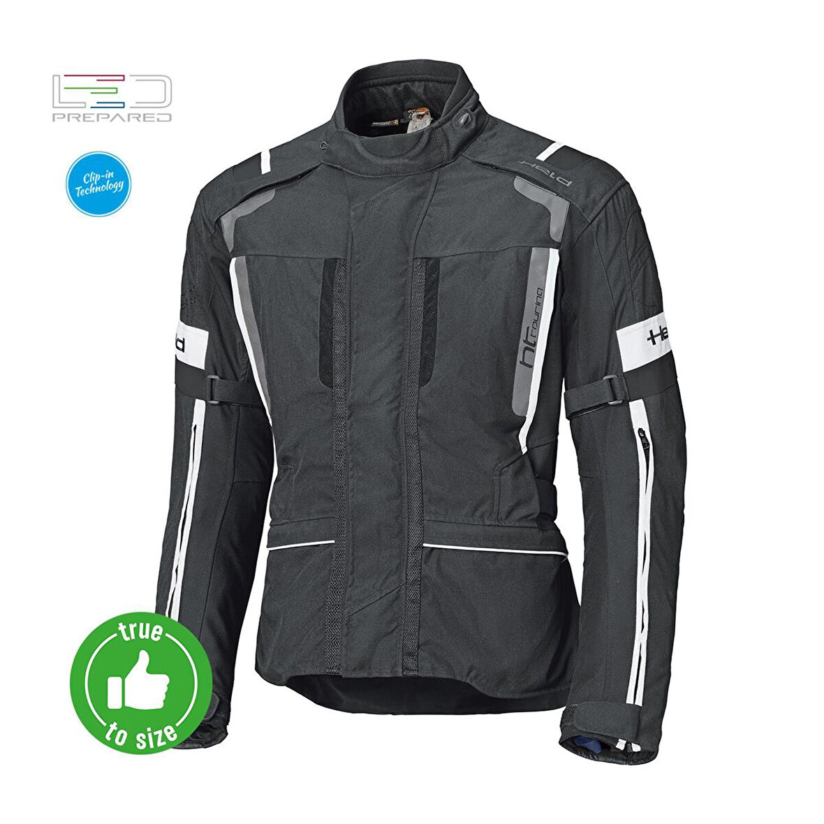 Held 4-Touring II Korumalı Çocuk Motosiklet Montu Siyah  Beyaz