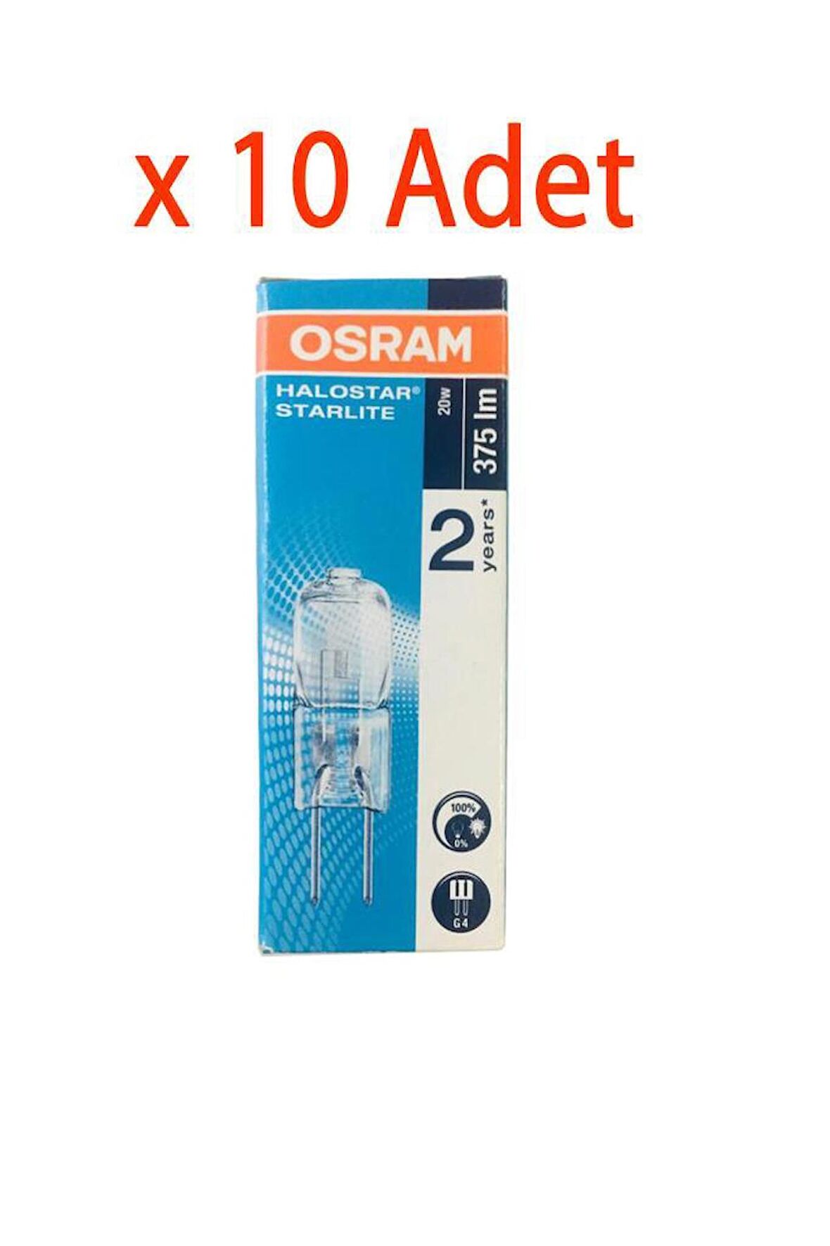 Osram 64425S 12V 20W İğne Ayaklı Dimlenebilir Kapsül Halojen Ampul G4 Sarı (10 Adet)