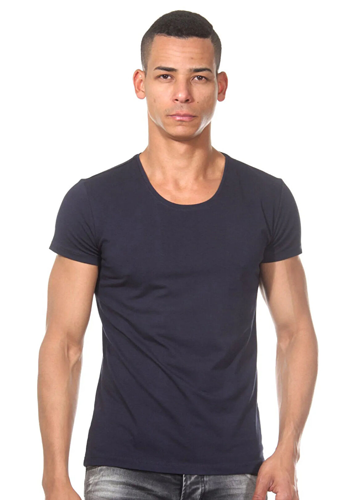 Darkzone Bisiklet Yaka Lacivert Erkek T-Shirt DZN8504