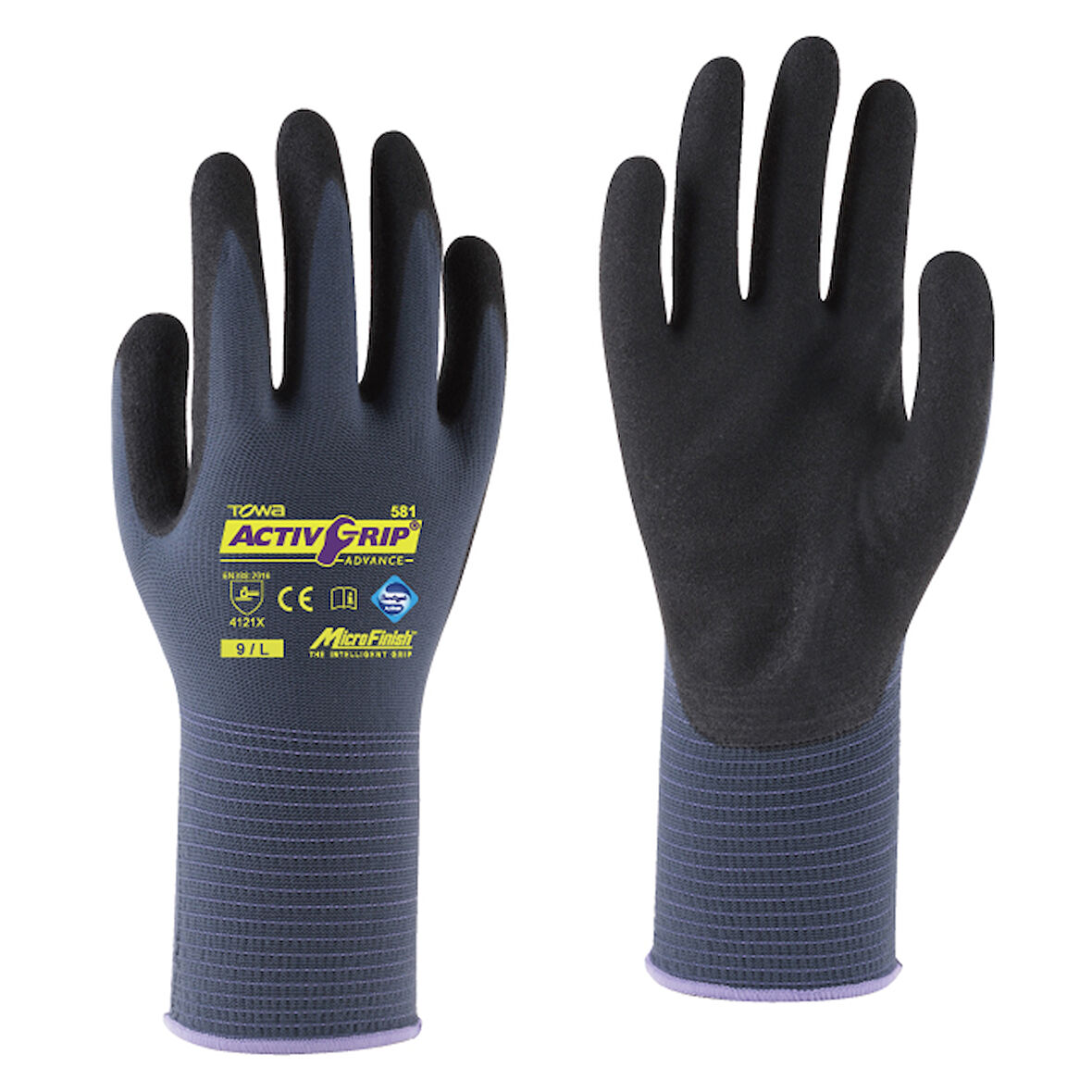 TOWA-AG581 ActivGrip™ Advance Nylon Astar Üzerine MicroFinish® Nitril Kaplı İş Eldiveni