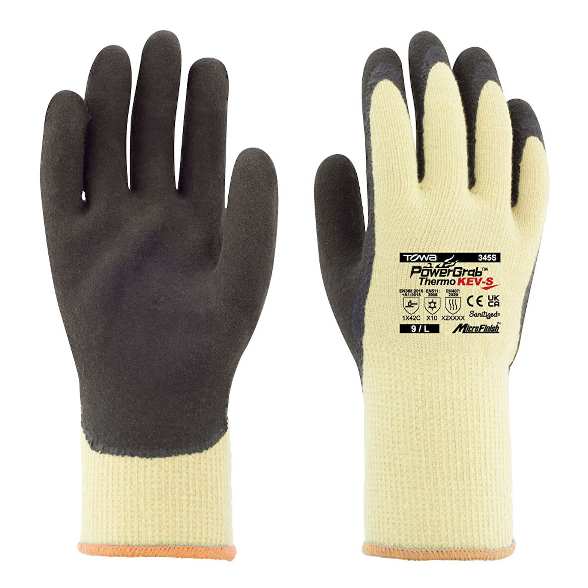 TOWA-PG KEVSThermo345S PowerGrab® Kevlar® Astar Üzerine MicroFinish® Lateks Kaplı İş Eldiveni