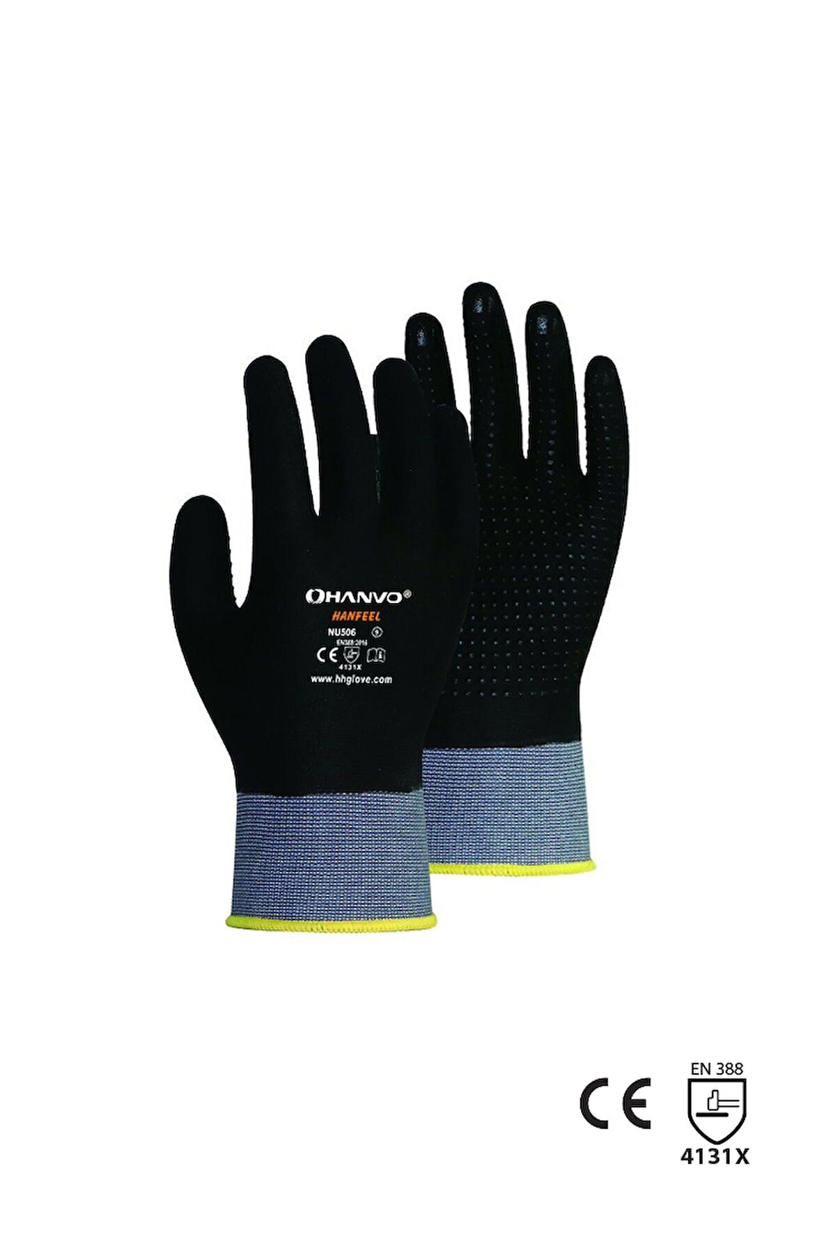 HANVO NU506 4/4 NİTRİL KAPLI DOT.ELDİVEN