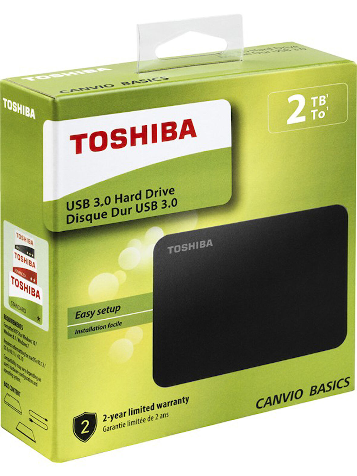 Toshiba Canvio Basic 2.5" 2 TB USB 3.0 Gen1 Harici Harddisk (HDTB420EK3AA) OUTLET