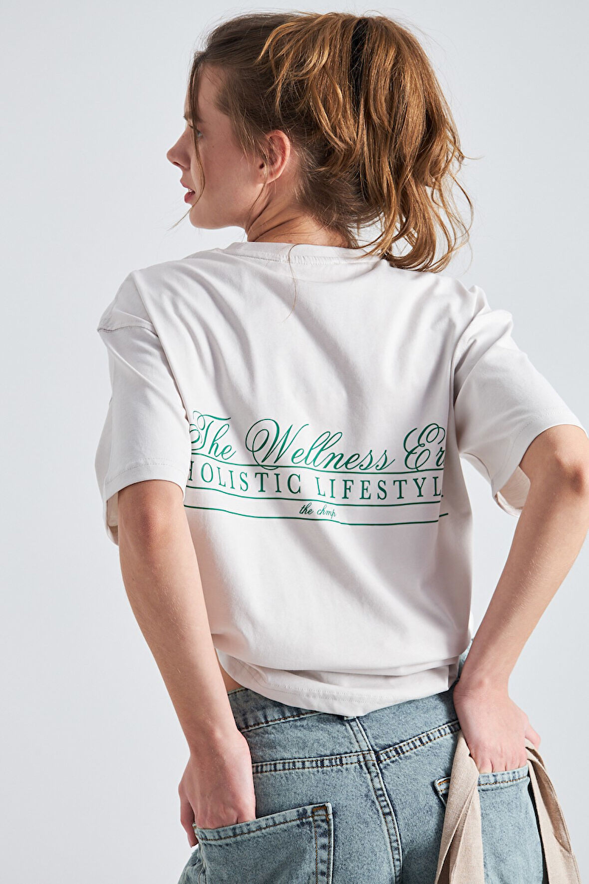 The Wellness Era Baskılı %100 Pamuk Oversize Kadın Tişört