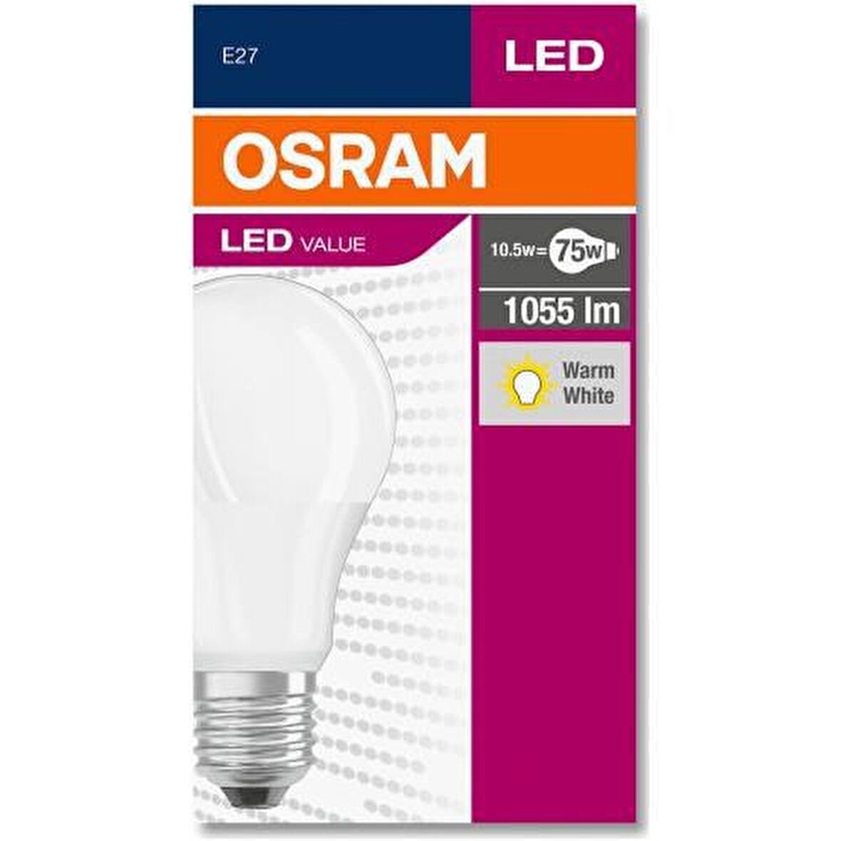 Osram LED Value Classic A75 10W E27 Duy Sarı Işık