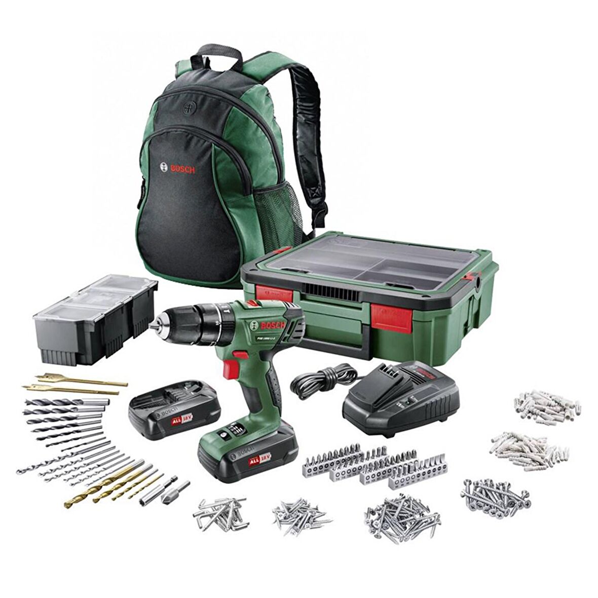 BOSCH PSR 1800 LI-2 +SystemBox Çift Akülü Delme Vidalama Makinesi - 06039a310s