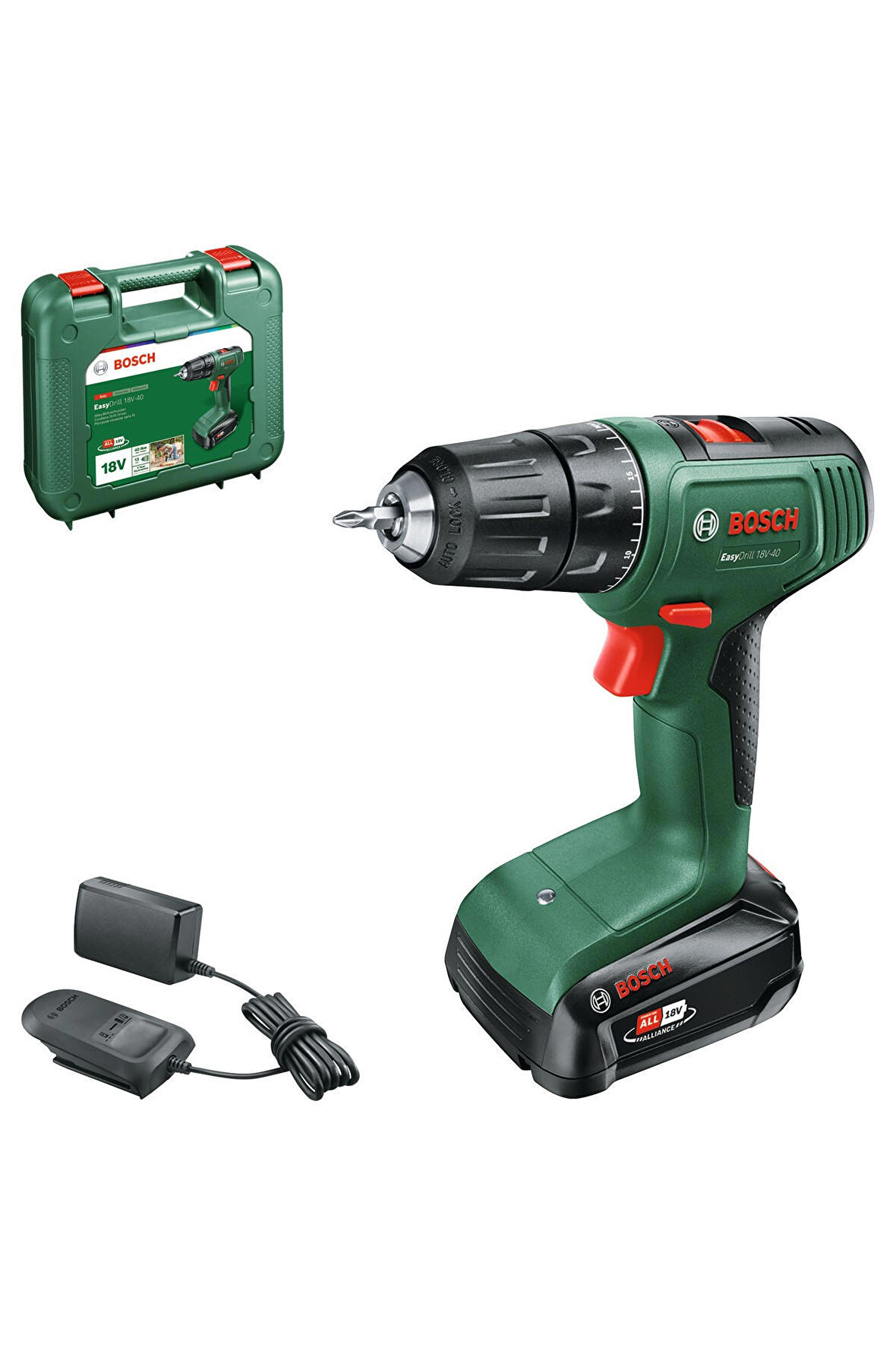Bosch EasyDrill 18V-40 2.0Ah Tek Akülü Delme Vidalama Makinesi - 06039D8005