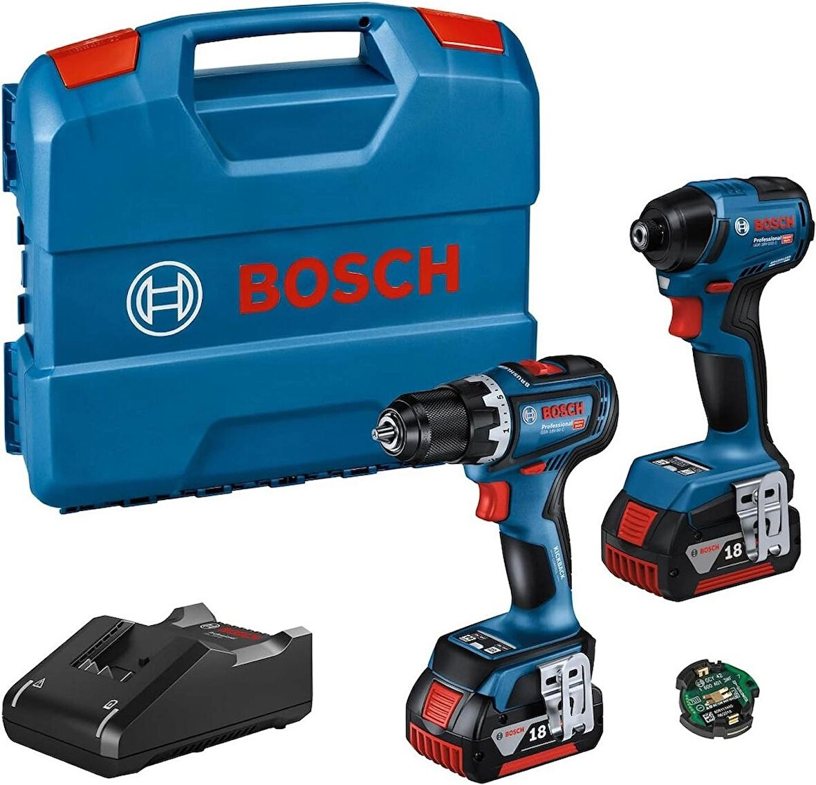 Bosch GDR 18V-220C + GSR 18V-90C Vidalama + 2x4 Akü Kombi Seti