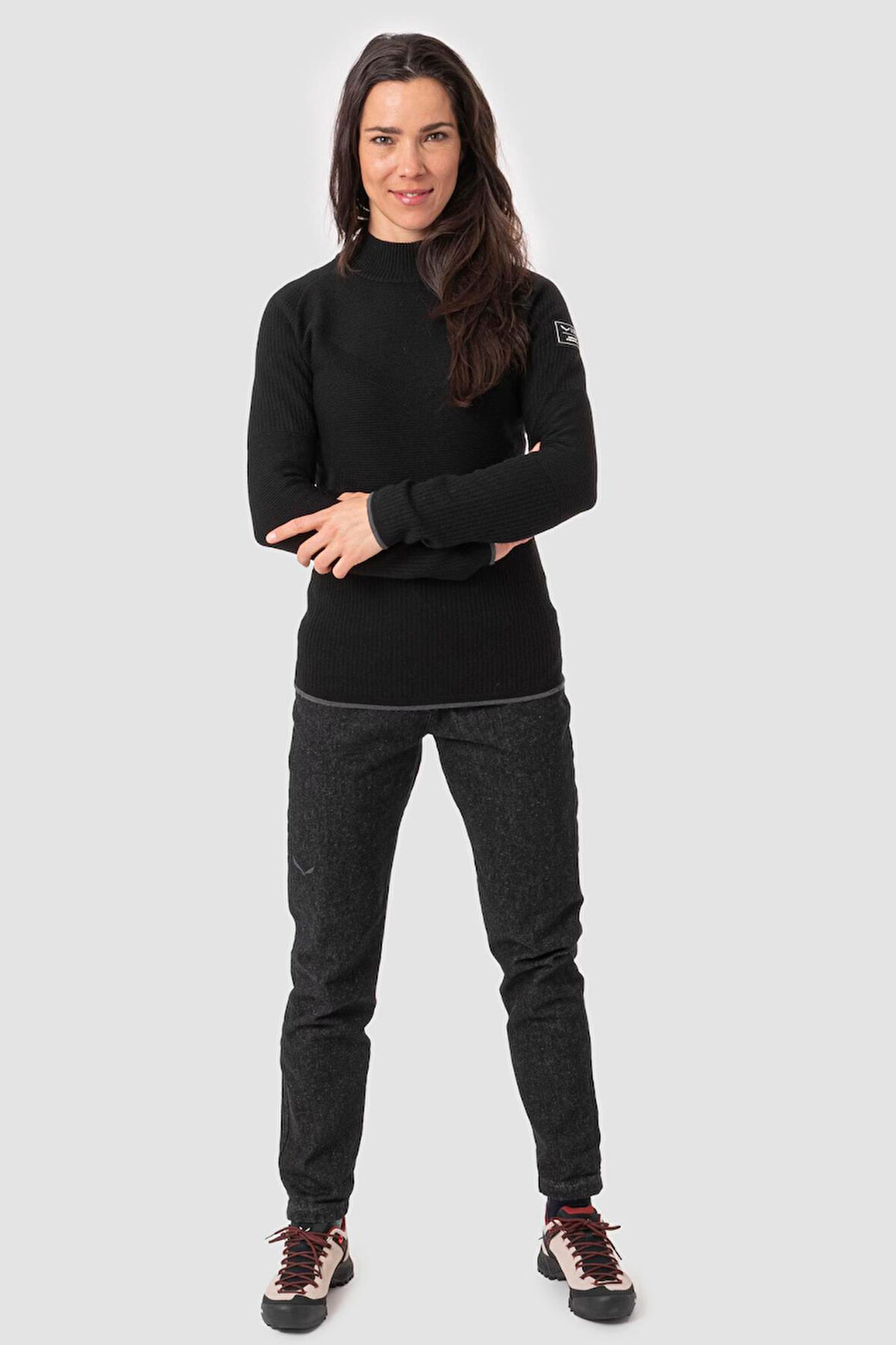 Fanes Eng. Logo Am Kadın Kazak Sweatshirt Siyah