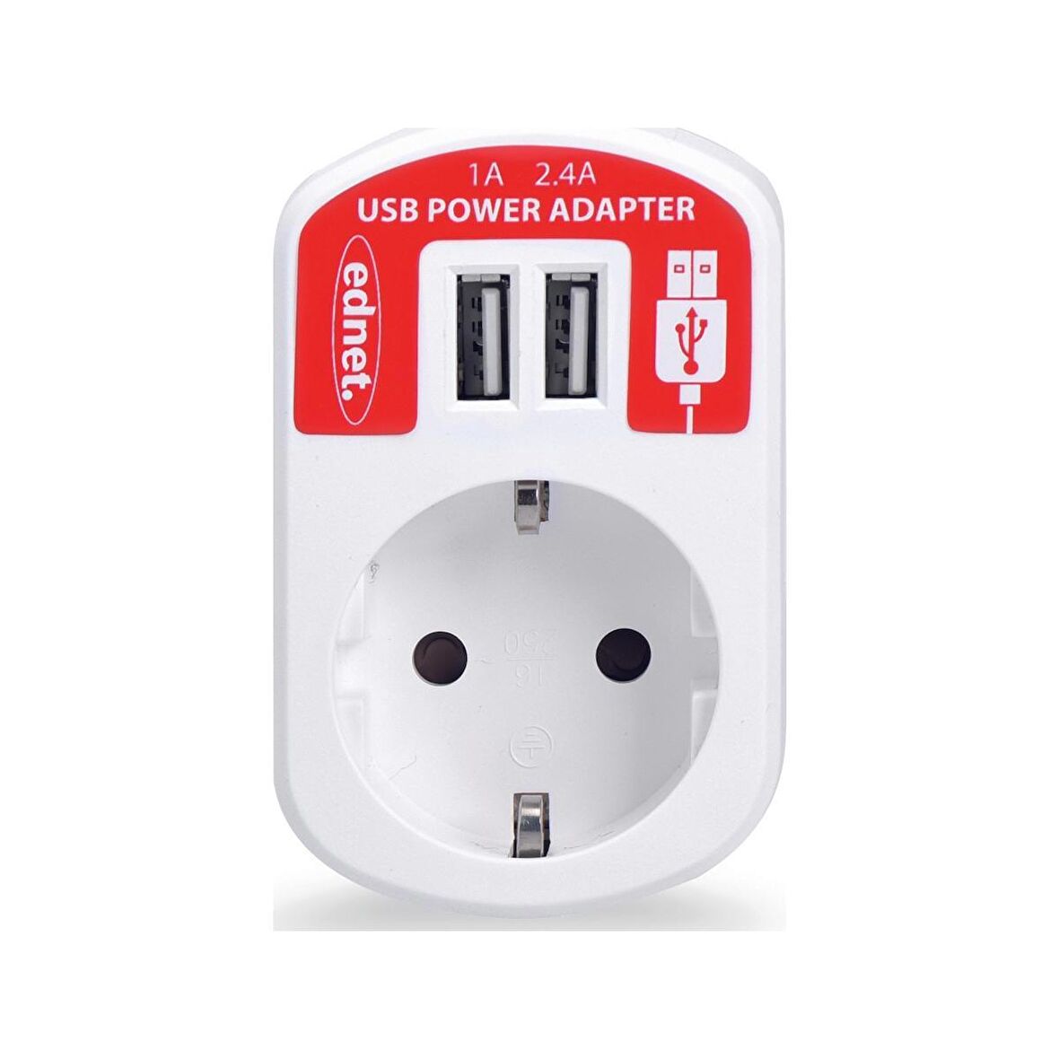 Ednet Usb Power Adapter Tek Priz Çift Usb