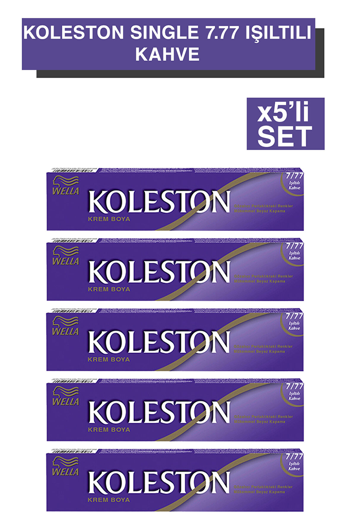 Koleston Single Tüp Boya 7/77 Işıltılı Kahve x5'li Set