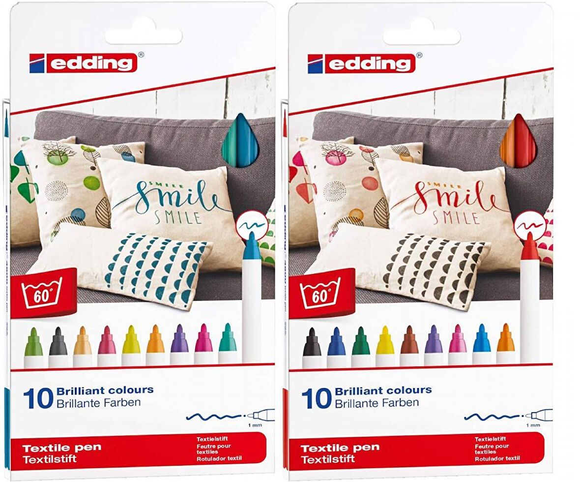 Edding 4600 20'li Tam Renk Kumaş Kalemi Set - Fun + Basic