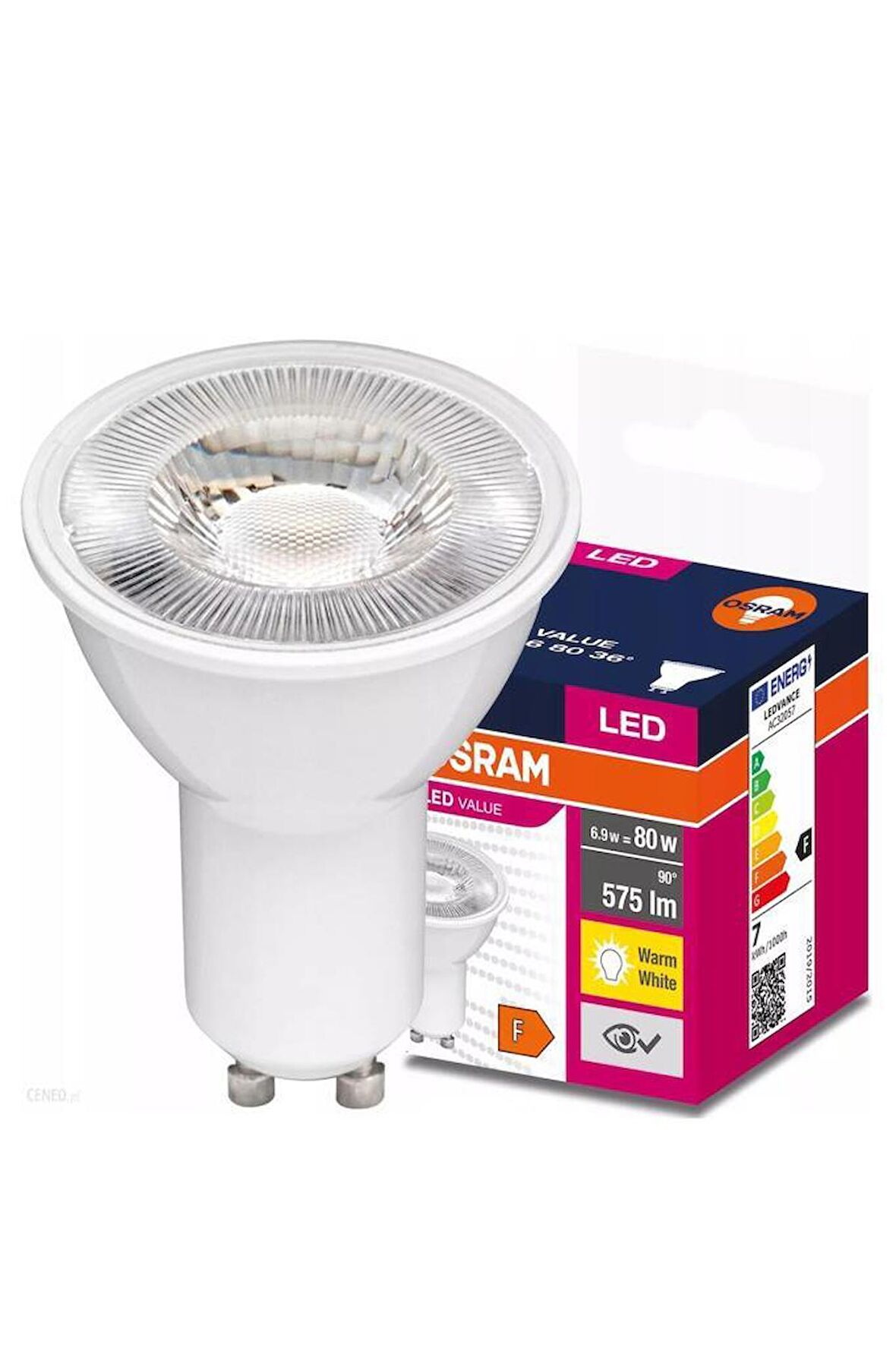 Osram Ledvalue 6,9W(80W) Par16 Led Spot Ampul Sarı 3000K - GU10 Duy