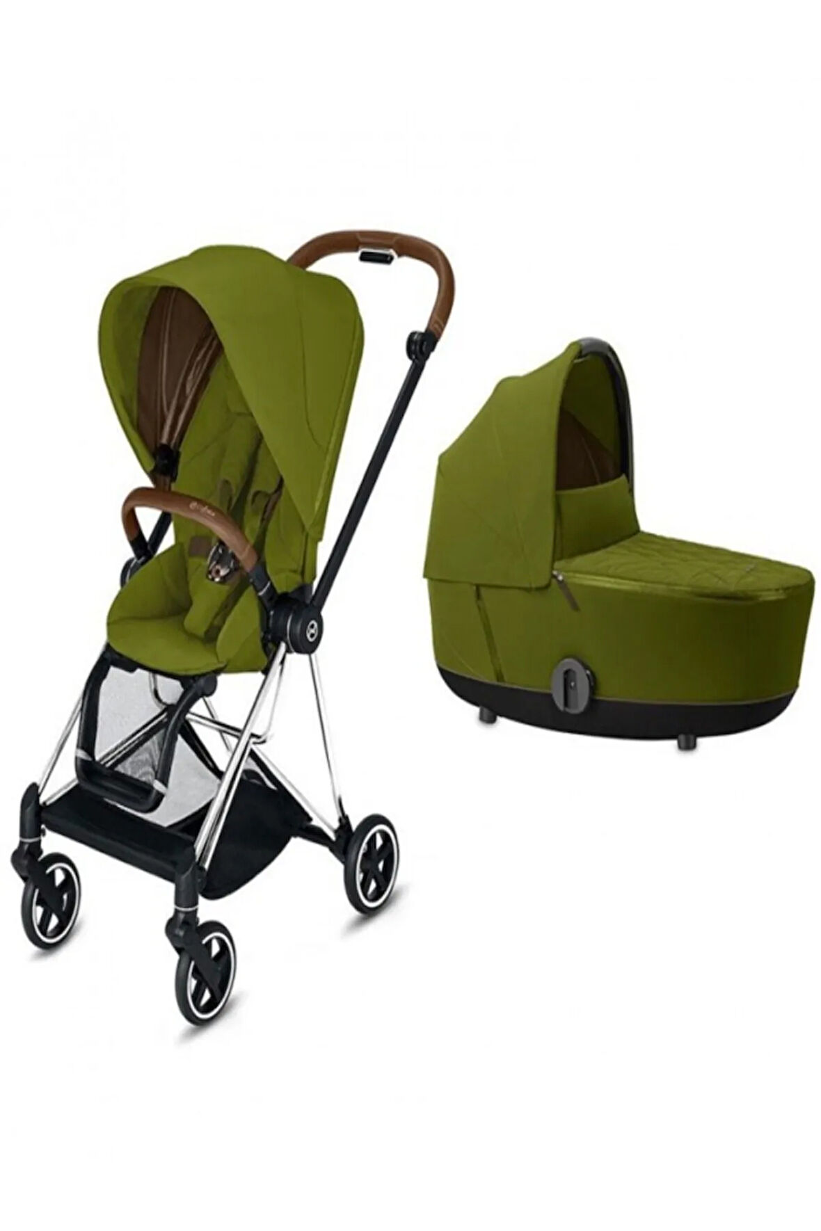 Mios (chrome brown-khaki green) (ikonik lüks bebek arabası)