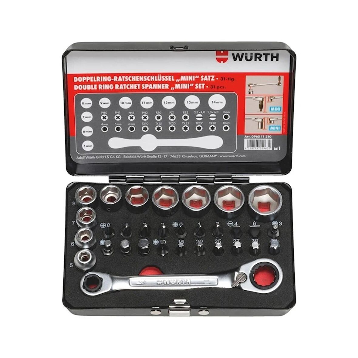 Würth Cırcırlı Yıldız Anahtar Seti 31 Parça  096511 310