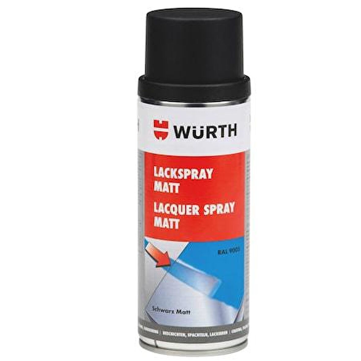 Würth Sprey Tampon Boya RAL9005 Mat Siyah 400 ml